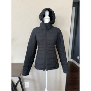 Abercrombie & Fitch Stretch Lightweight Hooded Puffer Jacket Black Small